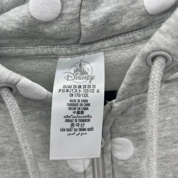 Disney Minnie Mouse Hooded Sweatshirt Womens 2X Peek a Boo Polka Dot Zip Up - Picture 7 of 9